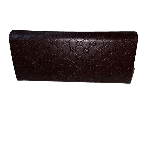 Gucci GG Brown Clamshell Foldable Eyeglass/Sunglasses Case Snap Closure
